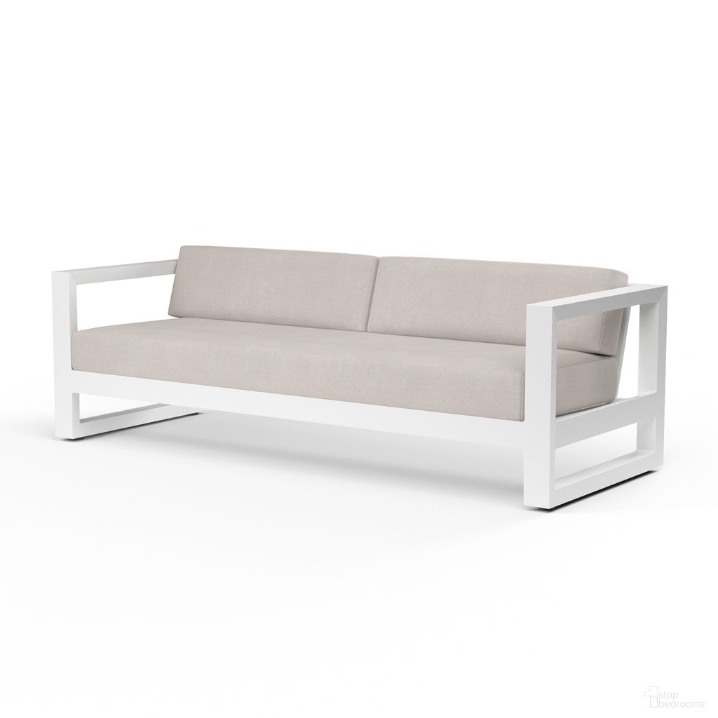 The appearance of Newport Sofa in Canvas Natural designed by Sunset West in the modern / contemporary interior design. This canvas natural piece of furniture was selected by 1StopBedrooms from Newport Collection to add a touch of cosiness and style into your home. Sku: SW4801-23-5404. Material: Aluminum.