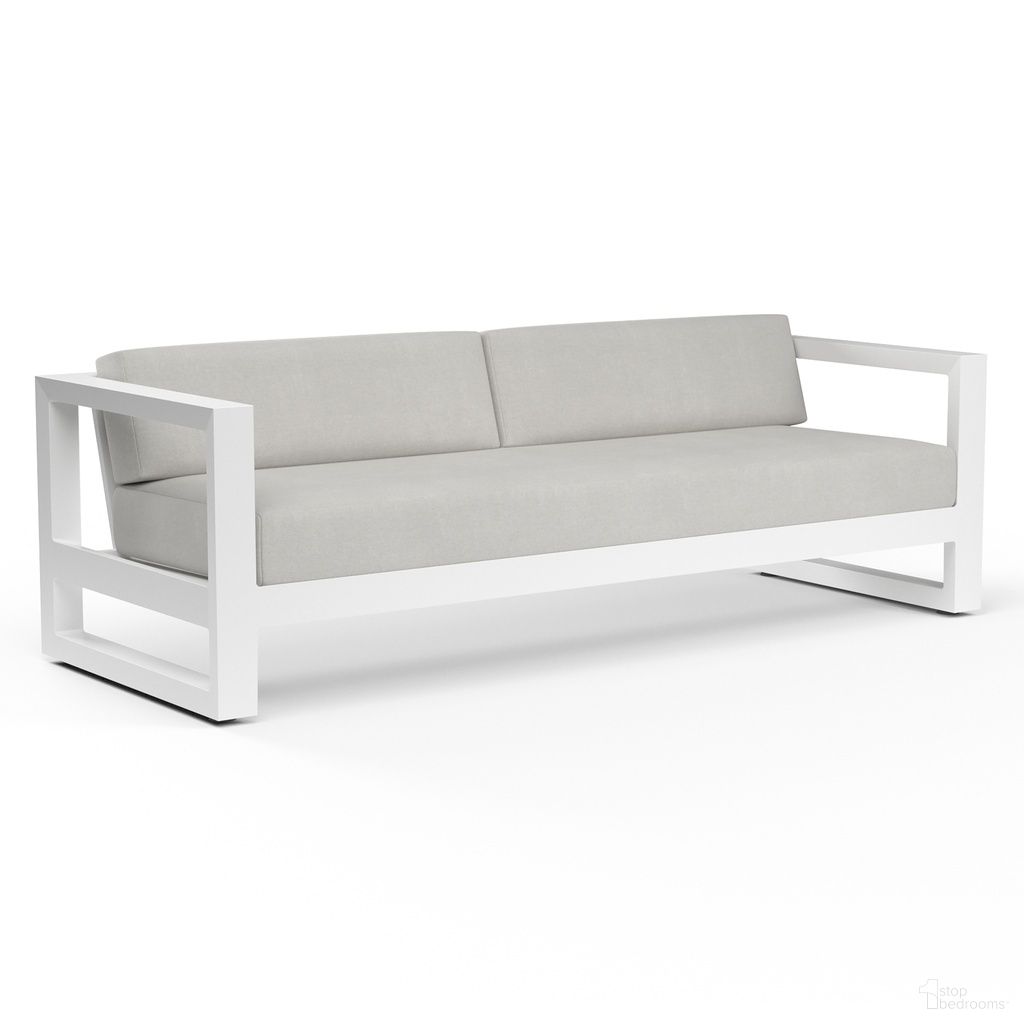 The appearance of Newport Sofa in Cast Silver designed by Sunset West in the modern / contemporary interior design. This cast silver piece of furniture  was selected by 1StopBedrooms from Newport Collection to add a touch of cosiness and style into your home. Sku: SW4801-23-SLVR-STKIT. Material: Aluminum.