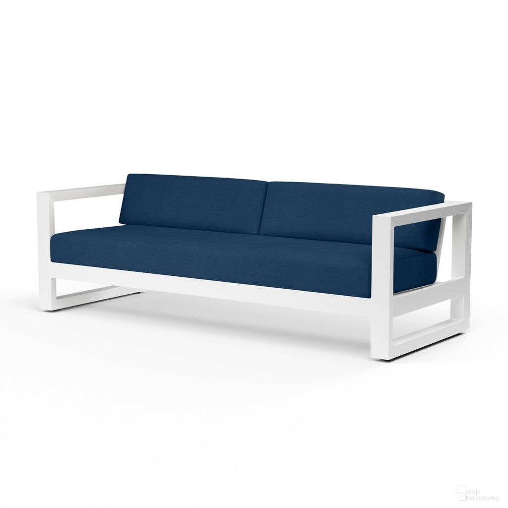 The appearance of Newport Sofa in Spectrum Indigo designed by Sunset West in the modern / contemporary interior design. This spectrum indigo piece of furniture  was selected by 1StopBedrooms from Newport Collection to add a touch of cosiness and style into your home. Sku: SW4801-23-48080. Material: Aluminum.