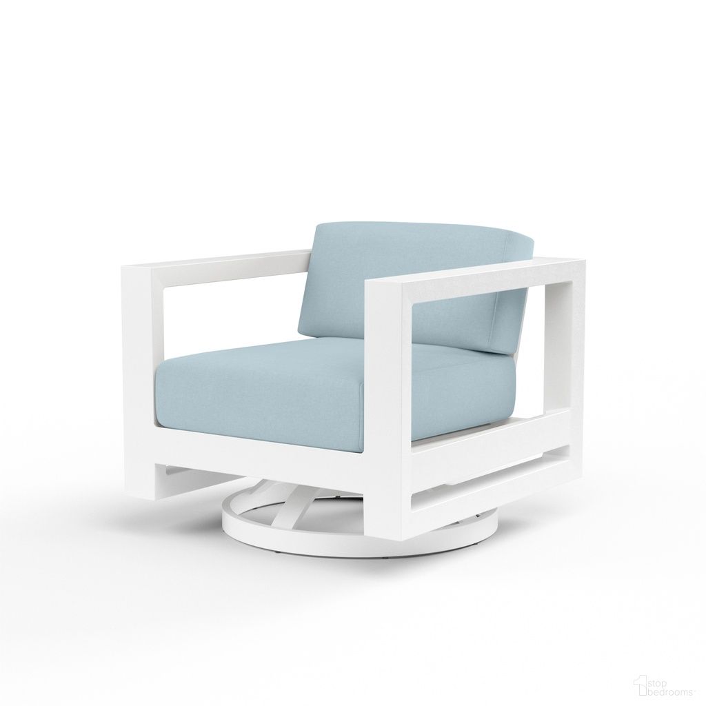 The appearance of Newport Swivel Club in Canvas Skyline designed by Sunset West in the modern / contemporary interior design. This canvas skyline piece of furniture was selected by 1StopBedrooms from Newport Collection to add a touch of cosiness and style into your home. Sku: SW4801-21S-14091. Material: Aluminum.
