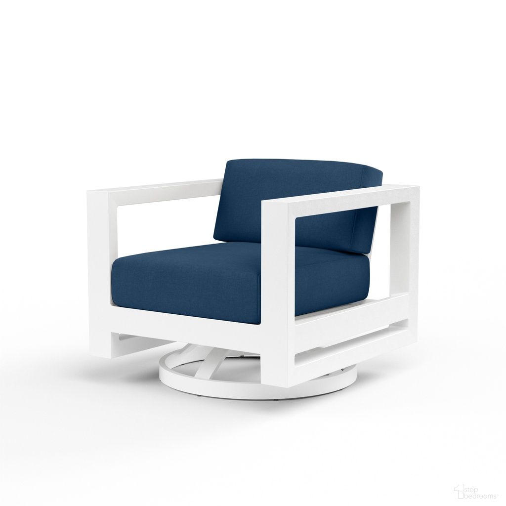 The appearance of Newport Swivel Club in Spectrum Indigo designed by Sunset West in the modern / contemporary interior design. This spectrum indigo piece of furniture was selected by 1StopBedrooms from Newport Collection to add a touch of cosiness and style into your home. Sku: SW4801-21S-48080. Material: Aluminum.