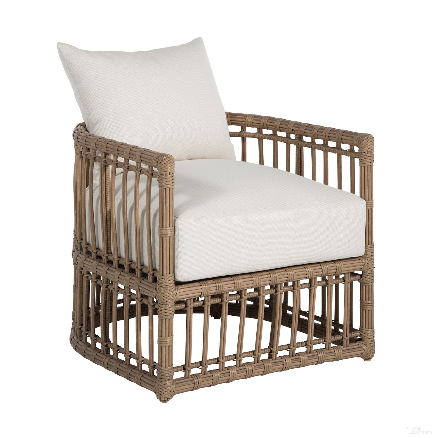The appearance of Newport Woven Barrel Chair In Avila Navy designed by Summer Classics in the transitional interior design. This avila navy piece of furniture was selected by 1StopBedrooms from Newport Collection to add a touch of cosiness and style into your home. Sku: 323866+C795P4947N. Material: Wicker.