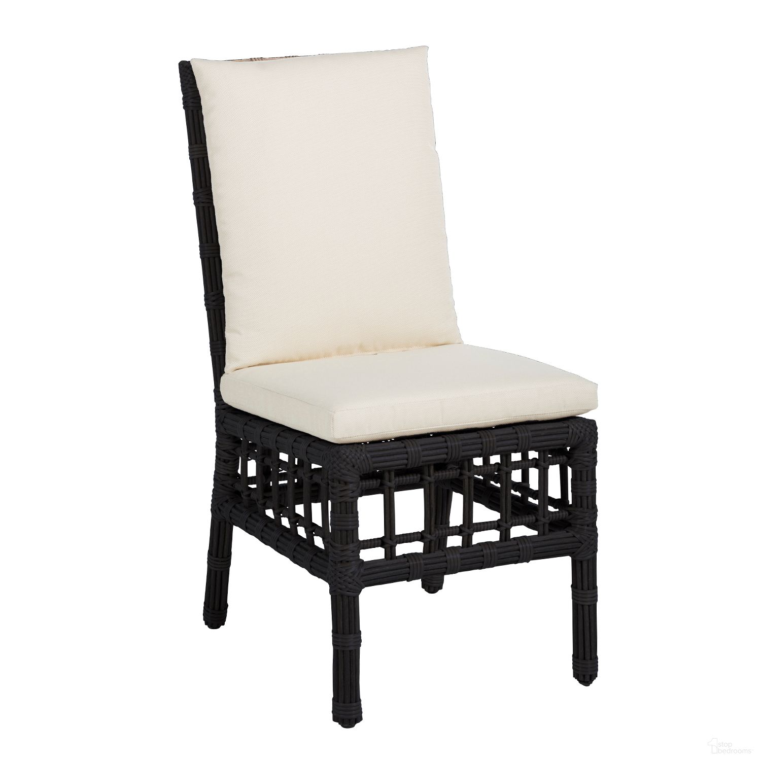 The appearance of Newport Woven Side Chair In Avila Navy designed by Summer Classics in the transitional interior design. This avila navy piece of furniture  was selected by 1StopBedrooms from Newport Collection to add a touch of cosiness and style into your home. Sku: 32230+C7964947N. Material: Wicker.