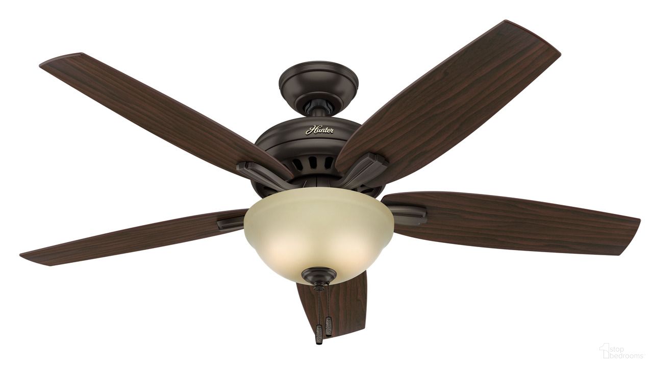 Newsome 52 Inch Ceiling Fan with LED Light Kit and Pull Chain In Premier Bronze and Roasted Walnut