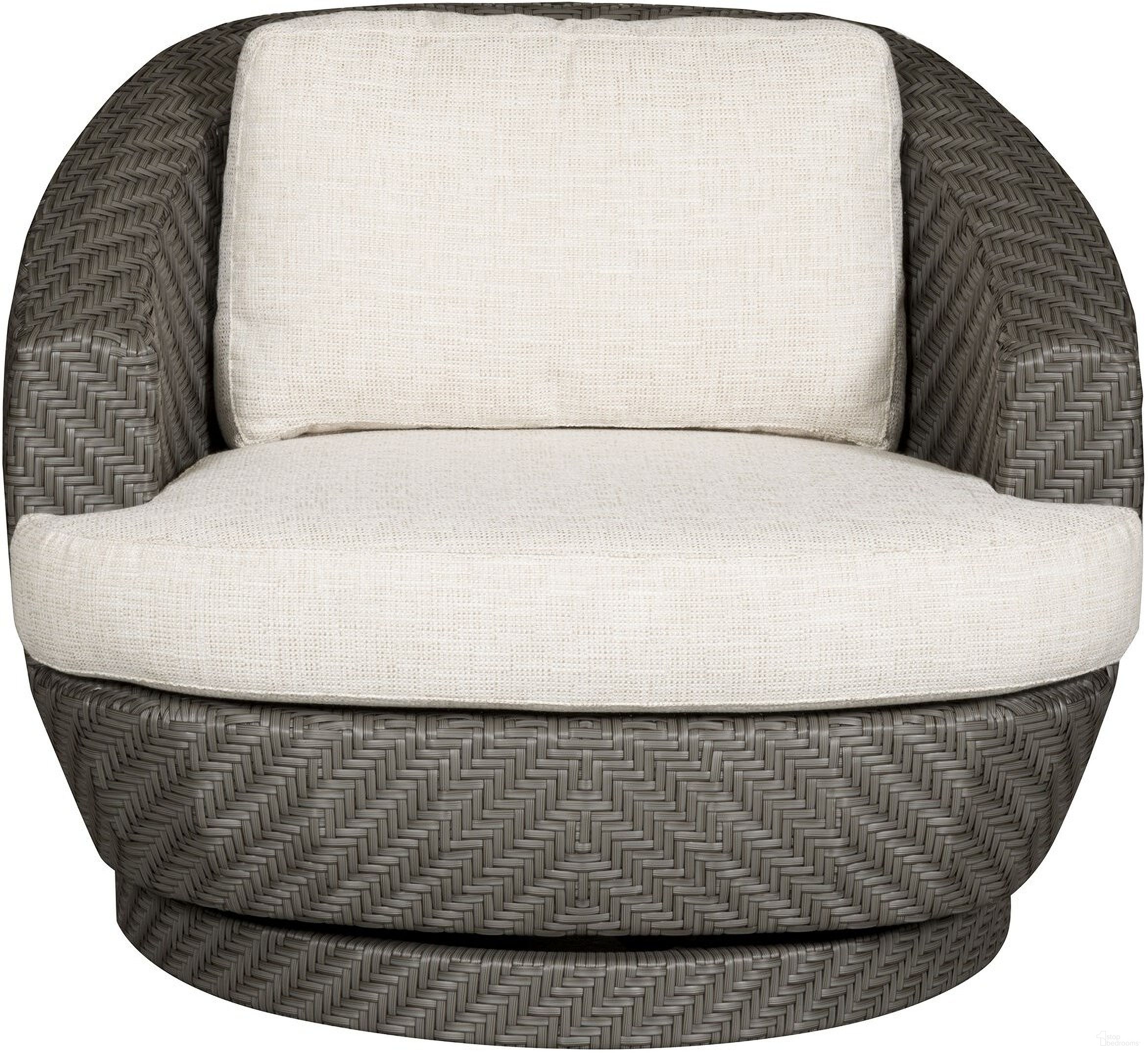The appearance of Newstead Outdoor Swivel Chair In Cream and Gray designed by Vanguard Furniture in the modern / contemporary interior design. This cream and gray piece of furniture was selected by 1StopBedrooms from Newstead Collection to add a touch of cosiness and style into your home. Sku: OW105-SW_154009. Material: Weave.