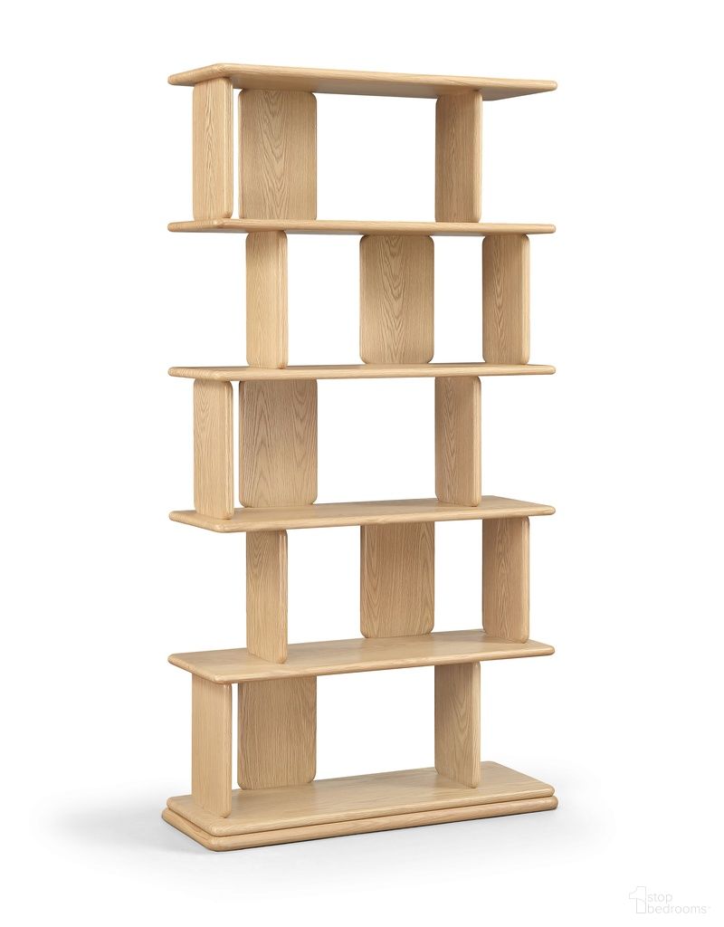 The appearance of Nexa Solid Wood and Oak Veneer Bookcase In Natural designed by Meridian in the modern / contemporary interior design. This natural piece of furniture  was selected by 1StopBedrooms from Nexa Collection to add a touch of cosiness and style into your home. Sku: 77065Natural. Material: MDF.