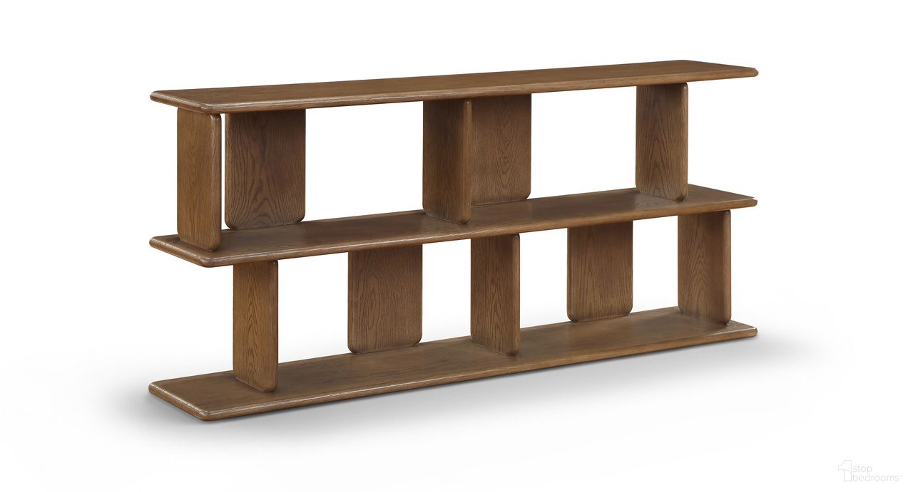 The appearance of Nexa Solid Wood and Oak Veneer Media Console In Brown designed by Meridian in the modern / contemporary interior design. This brown piece of furniture was selected by 1StopBedrooms from Nexa Collection to add a touch of cosiness and style into your home. Sku: 77064Brown. Material: MDF.