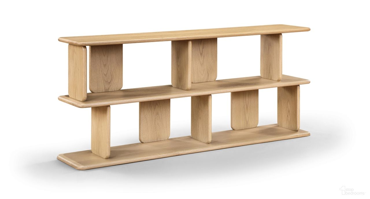 The appearance of Nexa Solid Wood and Oak Veneer Media Console In Natural designed by Meridian in the modern / contemporary interior design. This natural piece of furniture  was selected by 1StopBedrooms from Nexa Collection to add a touch of cosiness and style into your home. Sku: 77064Natural. Material: MDF.