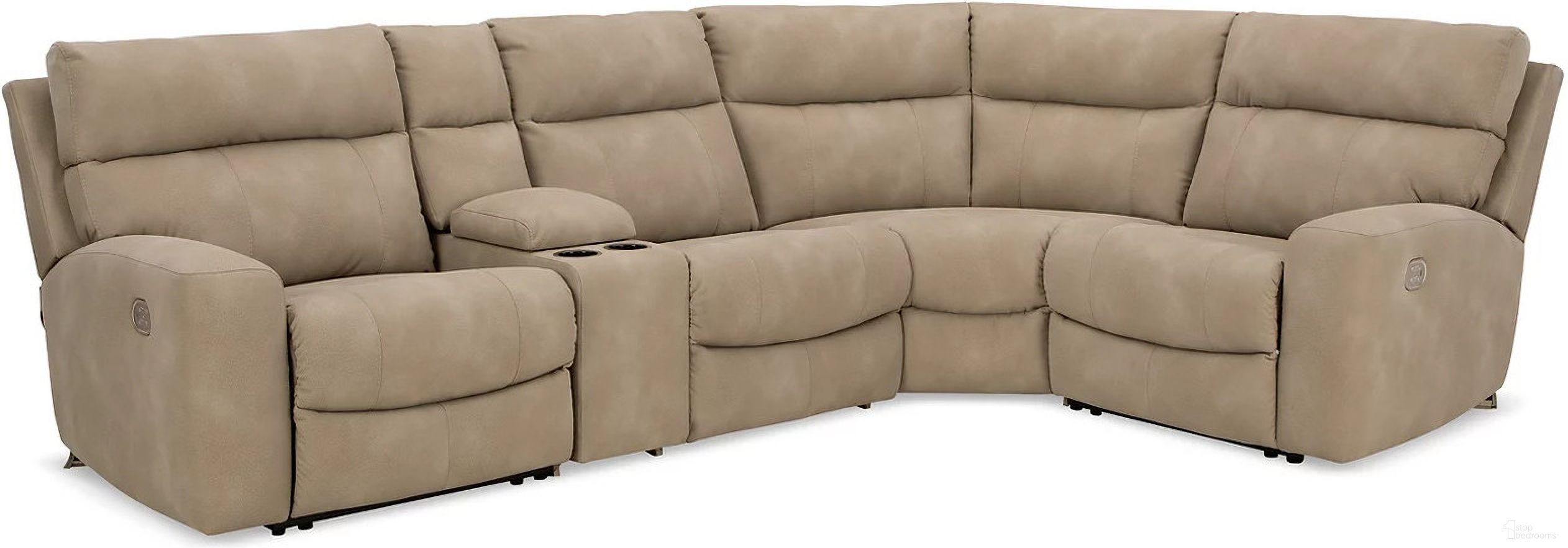 The appearance of Next-Gen Durapella 5-Piece Power Reclining Sectional In Sand designed by Signature Design by Ashley in the modern / contemporary interior design. This sand piece of furniture was selected by 1StopBedrooms from Next-Gen Durapella Collection to add a touch of cosiness and style into your home. Sku: 6100458;6100457;6100446;6100477;6100462. Material: Leather. Layout: L-Shape.