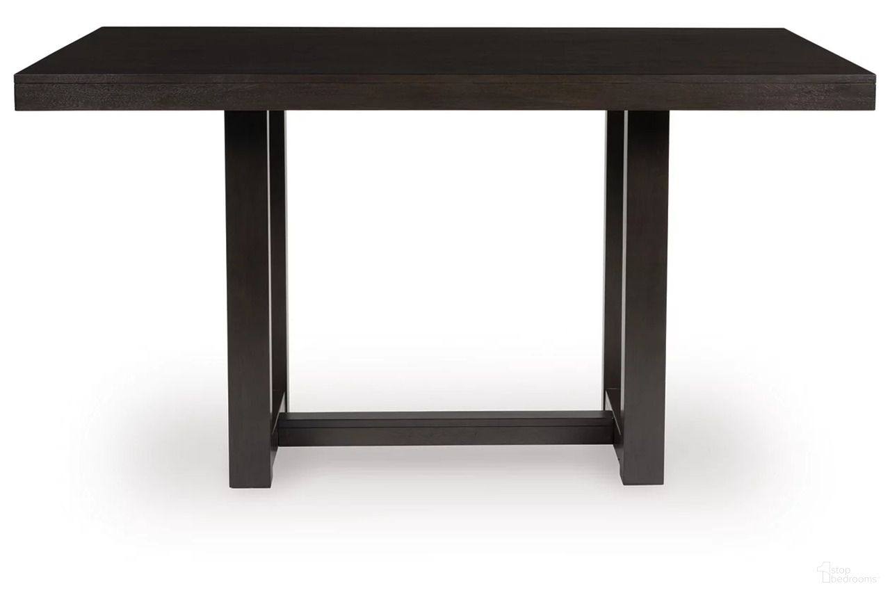 The appearance of Neymorton Counter Height Dining Table In Dark Grayish Brown designed by Signature Design by Ashley in the modern / contemporary interior design. This dark grayish brown piece of furniture was selected by 1StopBedrooms from Neymorton Collection to add a touch of cosiness and style into your home. Sku: D618-13. Table Base Style: Trestle. Material: Wood. Table Top Shape: Rectangular. Size: 36" x 76".