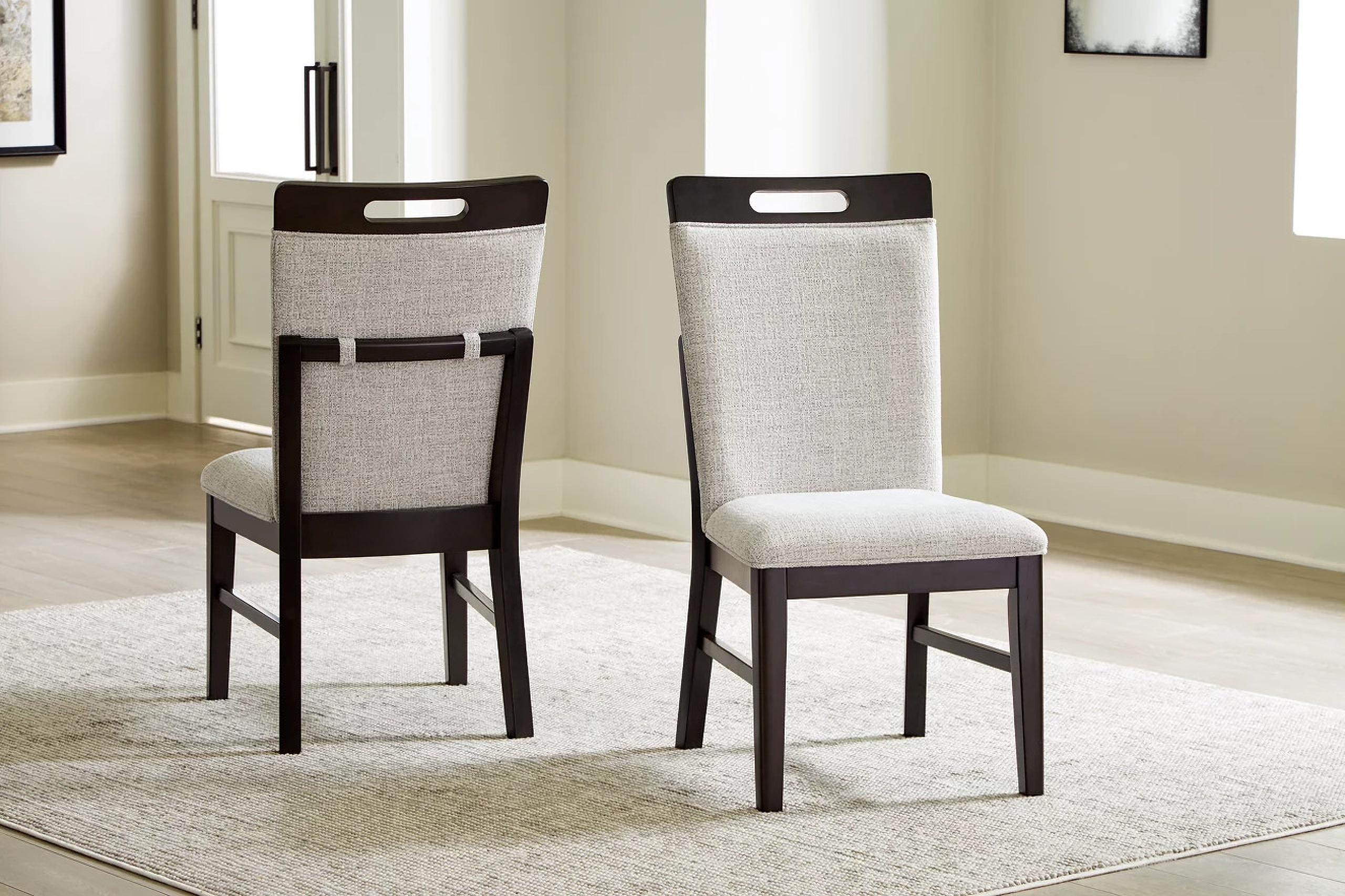 Neymorton Dining Chair Set of 2 In Gray and Brown