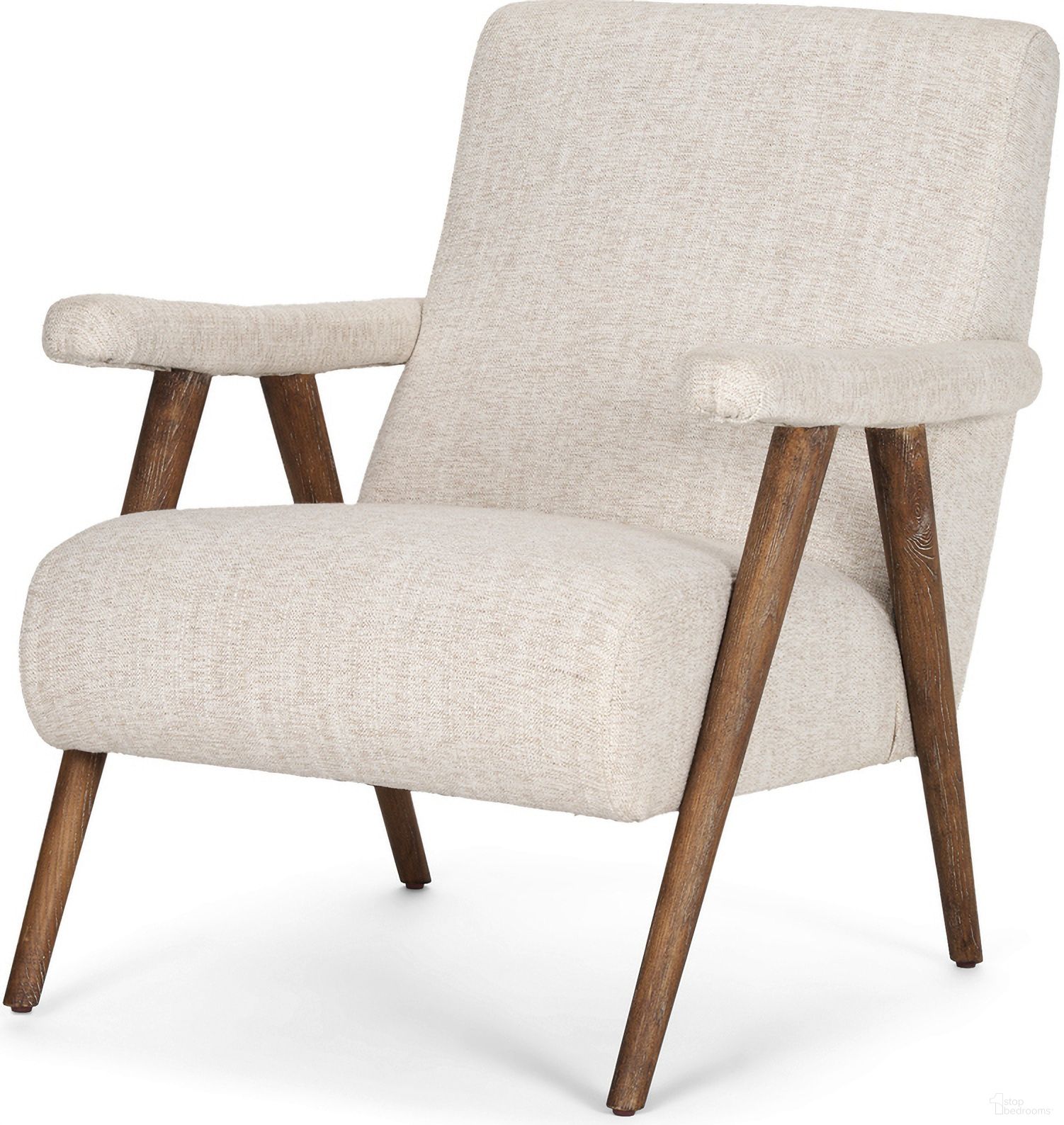 The appearance of Nico Accent Chair In Medium Brown designed by Mercana in the modern / contemporary interior design. This medium brown piece of furniture  was selected by 1StopBedrooms from Nico Collection to add a touch of cosiness and style into your home. Sku: 70408. Material: Wood.