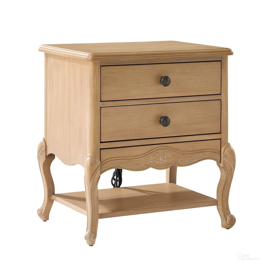 The appearance of Nicola Nightstand In Natural designed by Karat Home in the modern / contemporary interior design. This natural piece of furniture was selected by 1StopBedrooms from Nicola Collection to add a touch of cosiness and style into your home. Sku: NSGL1215-NAT. Material: Solid Wood.