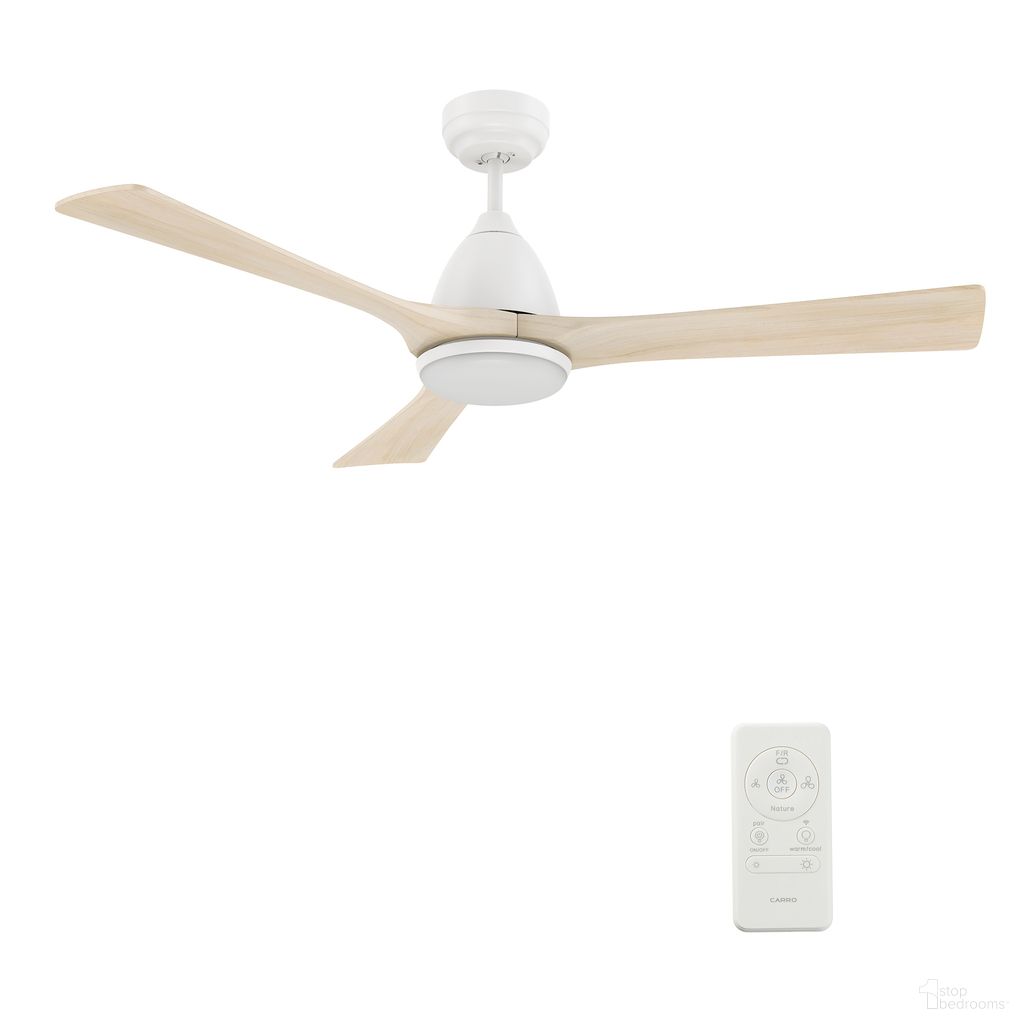 Nicolet 52 Inch 3-Blade Flush Mount Smart Ceiling Fan with LED Light and Remote In White Wash and White