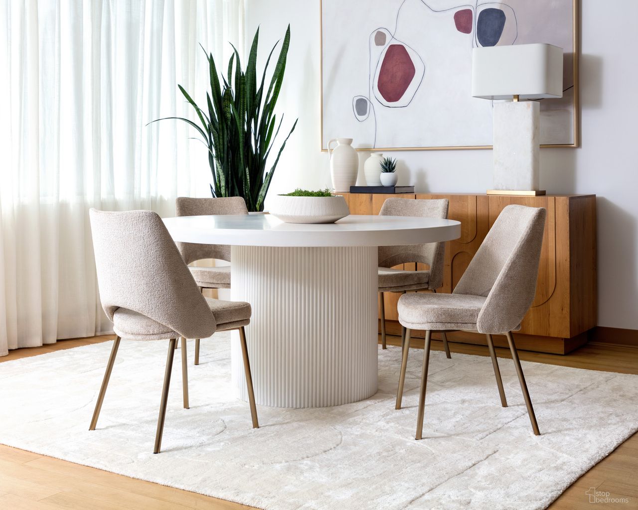 Nicolette 55 Inch Dining Room Set In White