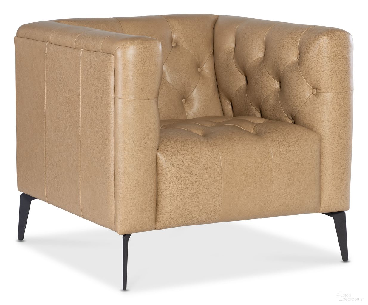 The appearance of Nicolla Stationary Chair In Brown designed by Hooker in the traditional interior design. This brown piece of furniture  was selected by 1StopBedrooms from SS Collection to add a touch of cosiness and style into your home. Sku: SS637-01-070. Material: Leather.