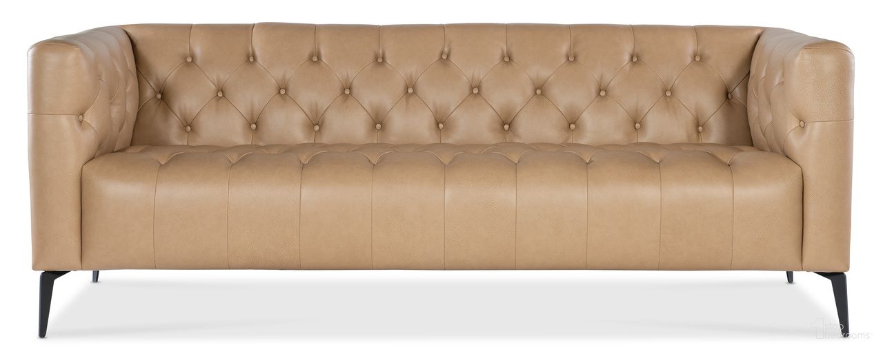 The appearance of Nicolla Stationary Sofa In Brown designed by Hooker in the traditional interior design. This brown piece of furniture was selected by 1StopBedrooms from SS Collection to add a touch of cosiness and style into your home. Sku: SS637-03-070. Material: Leather.
