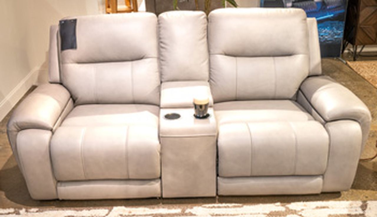 The appearance of Nightfall Mania Power Reclining Loveseat with Audio Seating In Ash designed by Signature Design by Ashley in the modern / contemporary interior design. This ash piece of furniture was selected by 1StopBedrooms from Nightfall Mania Collection to add a touch of cosiness and style into your home. Sku: NCU1370018A. Material: Leather Match.