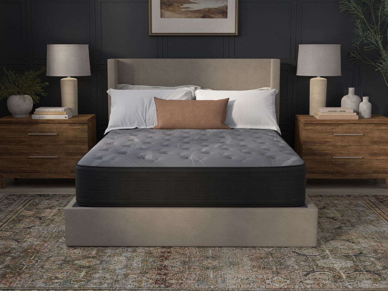 NightsBridge 12 Inch Twin XL Firm Hybrid Mattress In Grey