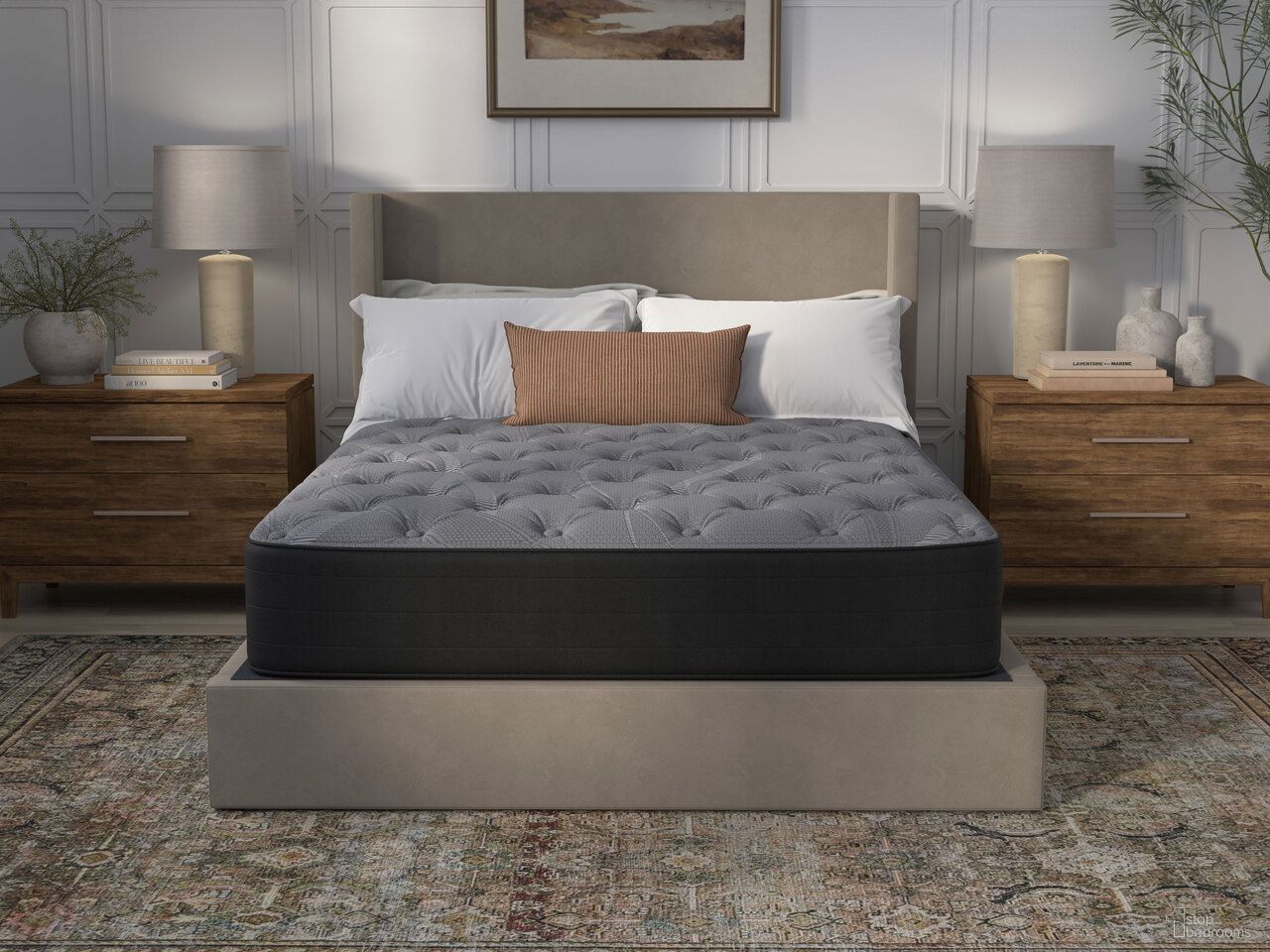 NightsBridge 12 Inch Twin XL Plush Hybrid Mattress In Grey
