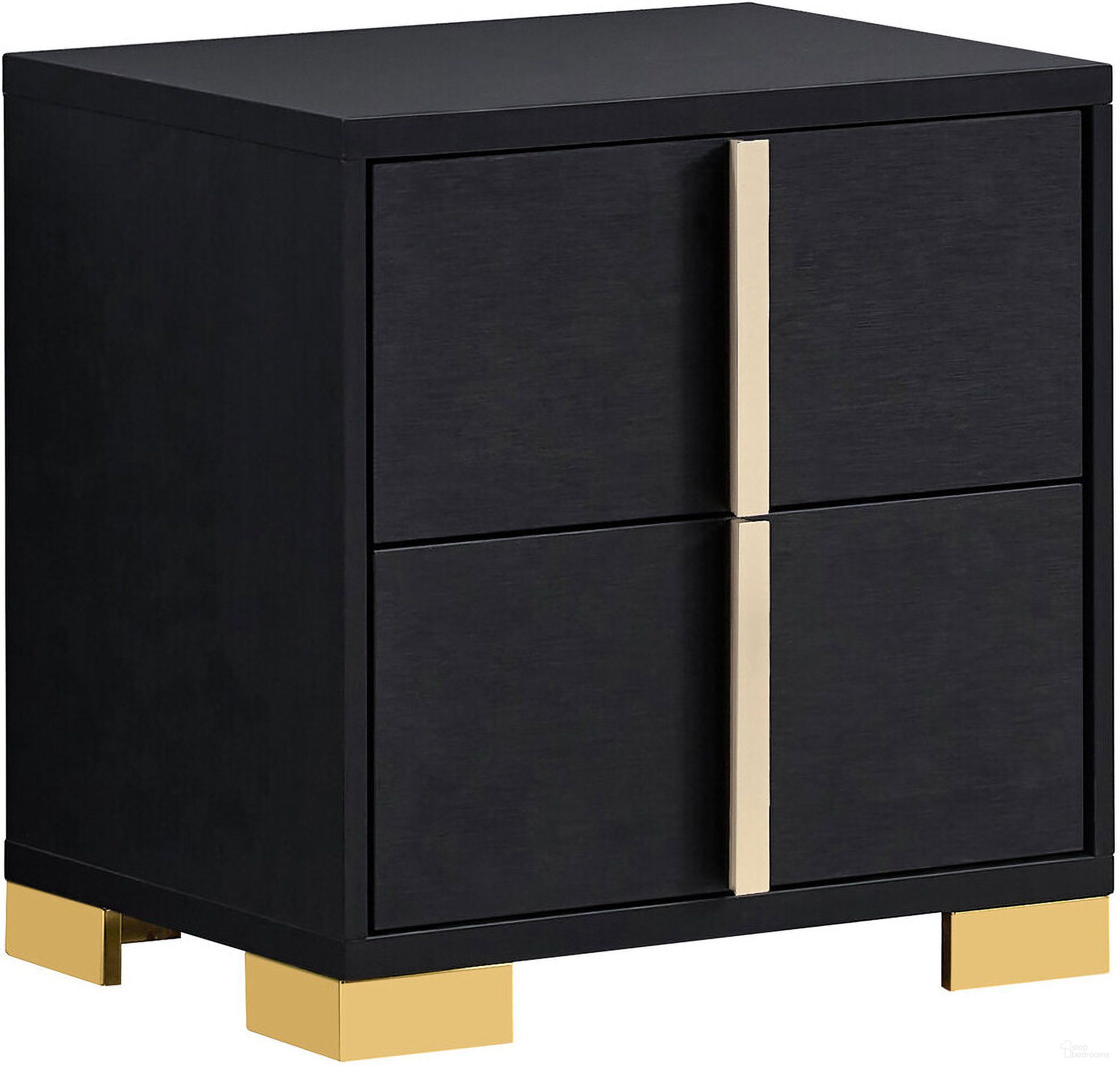 The appearance of Marceline 2-drawer Nightstand Black designed by Coaster in the modern / contemporary interior design. This black piece of furniture  was selected by 1StopBedrooms from Marceline Collection to add a touch of cosiness and style into your home. Sku: 222832. Material: Wood.