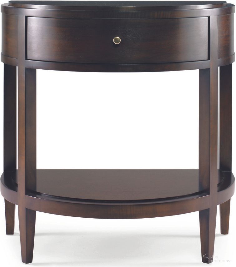 The appearance of Semi Circle Nightstand In Tribeca designed by Century Furniture in the modern / contemporary interior design. This tribeca piece of furniture was selected by 1StopBedrooms from Tribeca Collection to add a touch of cosiness and style into your home. Sku: 33H-226. Material: Maple.