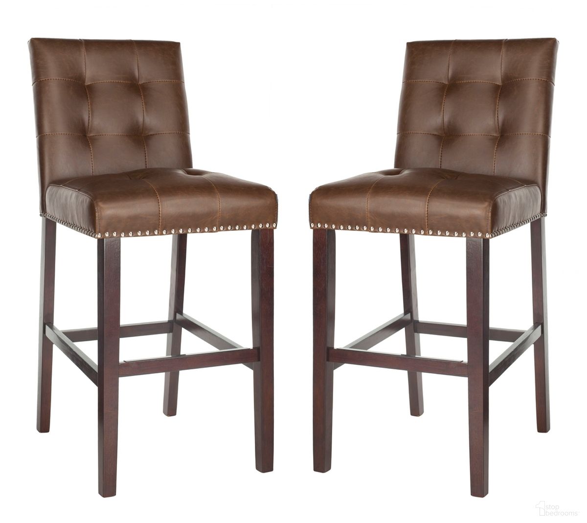 Nikita Bar Stool Set of 2 in Brown