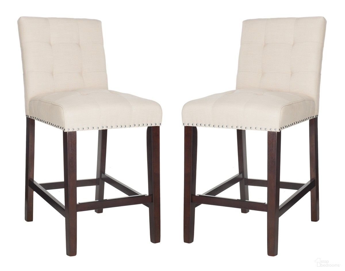Nikita Counter Stool Set of 2 in Beige