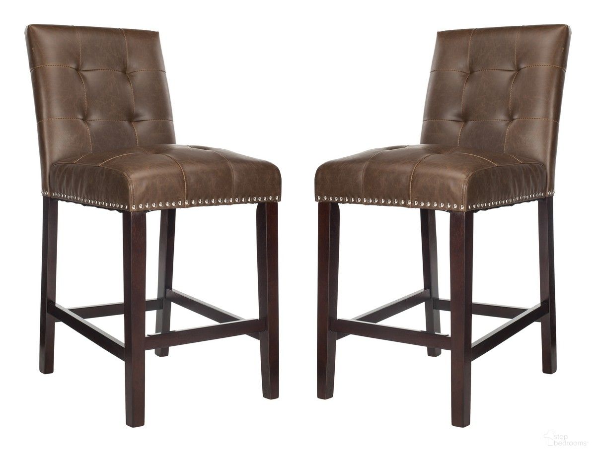 Nikita Counter Stool Set of 2 in Brown