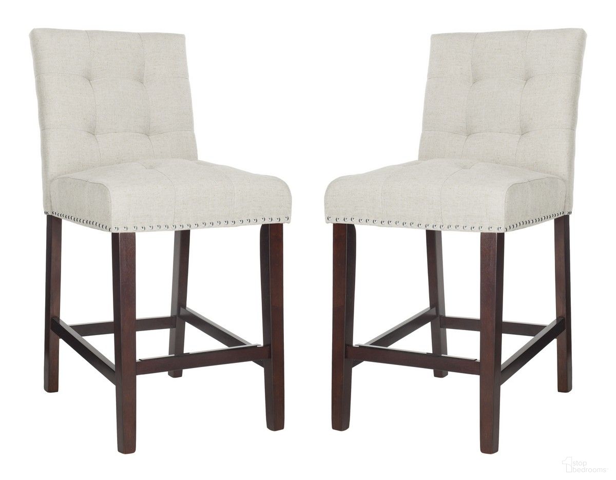 Nikita Counter Stool Set of 2 in Light Grey