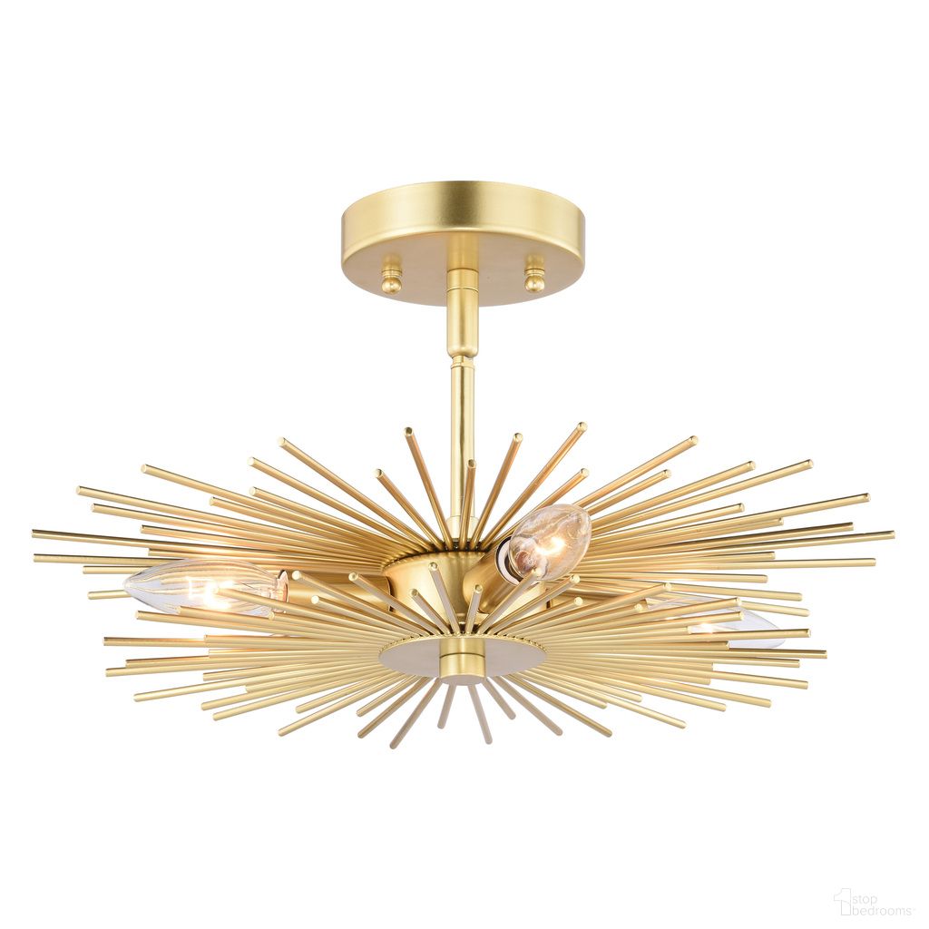 The appearance of Nikko 16 Inch Semi Flush Ceiling Light In Gold designed by Vaxcel in the transitional interior design. This gold piece of furniture was selected by 1StopBedrooms from Nikko Collection to add a touch of cosiness and style into your home. Sku: C0227. Material: Steel.