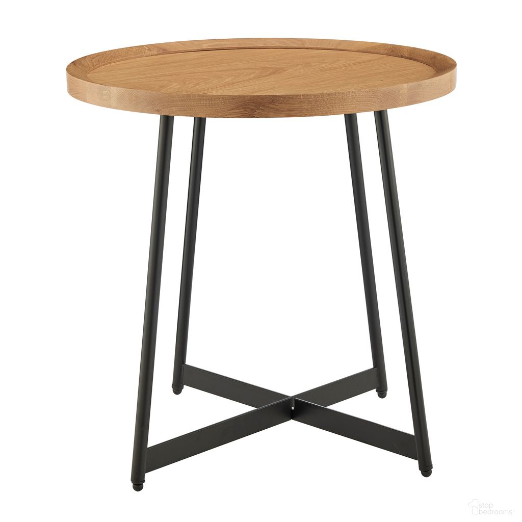 Niklaus 22 Inch Round Side Table In Oak