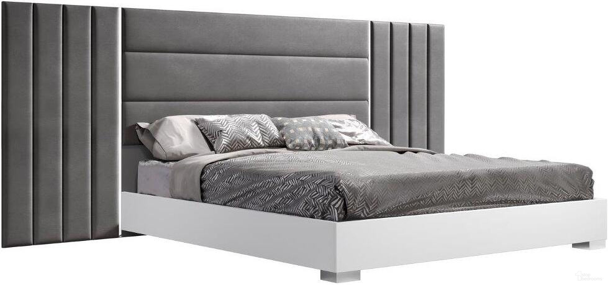 The appearance of Nina Queen Bed In White And Grey Marble designed by J&M in the modern / contemporary interior design. This white and grey piece of furniture was selected by 1StopBedrooms from Nina Collection to add a touch of cosiness and style into your home. Sku: 18332-Q. Bed Type: Platform Bed. Bed Size: Queen. Material: MDF.