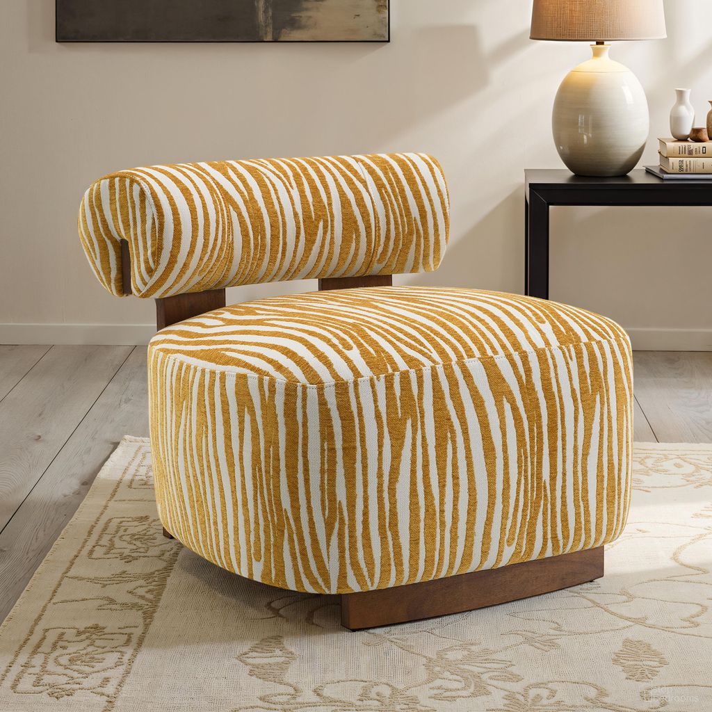 The appearance of Niobe Accent Chair In Yellow designed by Furniture of America in the modern / contemporary interior design. This yellow piece of furniture was selected by 1StopBedrooms from Niobe Collection to add a touch of cosiness and style into your home. Sku: FM-AC6007YL. Material: Chenille.