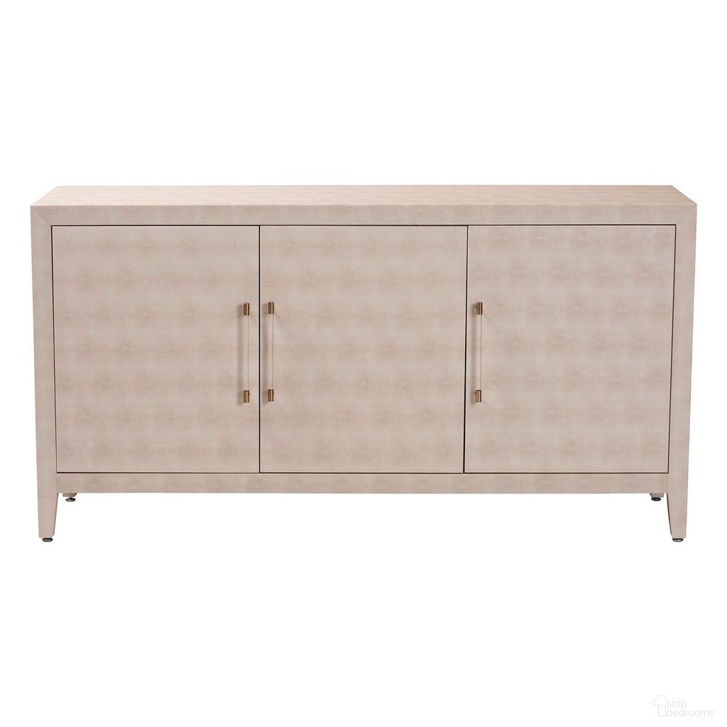 The appearance of Nira Faux Shagreen Sideboard In Beige designed by Baxton Studio in the modern / contemporary interior design. This beige piece of furniture was selected by 1StopBedrooms from Nira Collection to add a touch of cosiness and style into your home. Sku: JY24B283-Beige Faux Shagreen-Cabinet. Material: MDF.