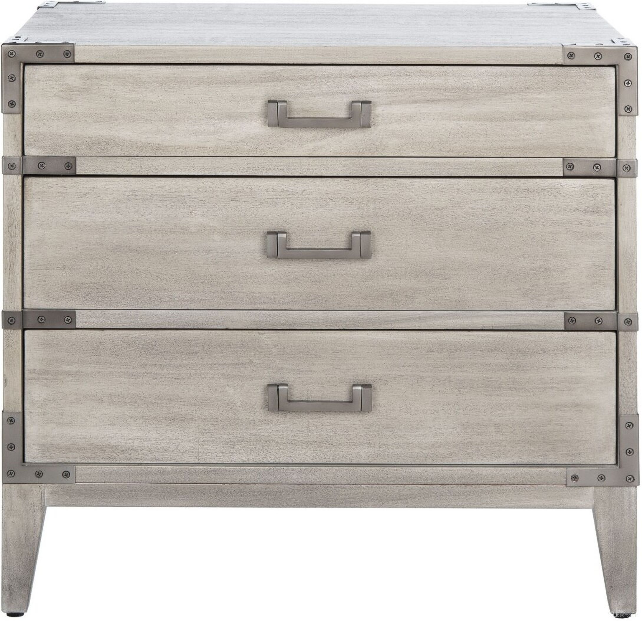 The appearance of Nisha 3 Drawer Wood Nightstand In Light Grey designed by Safavieh Couture in the industrial interior design. This light grey piece of furniture was selected by 1StopBedrooms from Nisha Collection to add a touch of cosiness and style into your home. Sku: SFV7708C. Material: Wood.