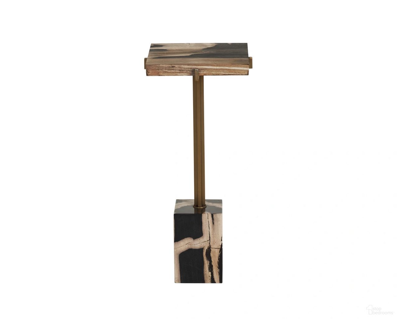 Nisha End Table In Antique Brass and Black