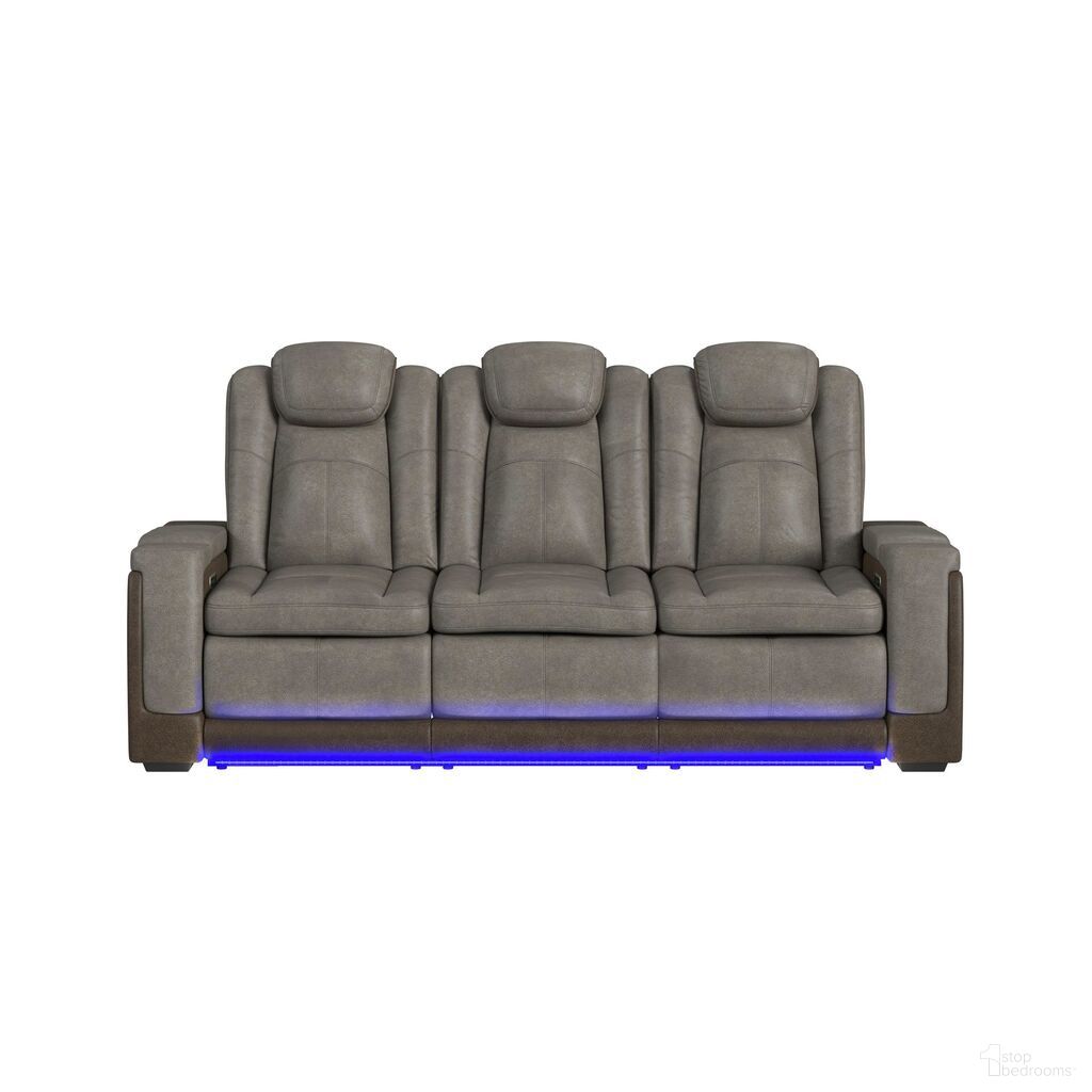 The appearance of Niven Power Motion Sofa with Power Headrest and LED In Grey and Brown designed by Picket House in the modern / contemporary interior design. This grey/brown piece of furniture was selected by 1StopBedrooms from Niven Collection to add a touch of cosiness and style into your home. Sku: U-13660-10560-308PP. Material: Polyester.