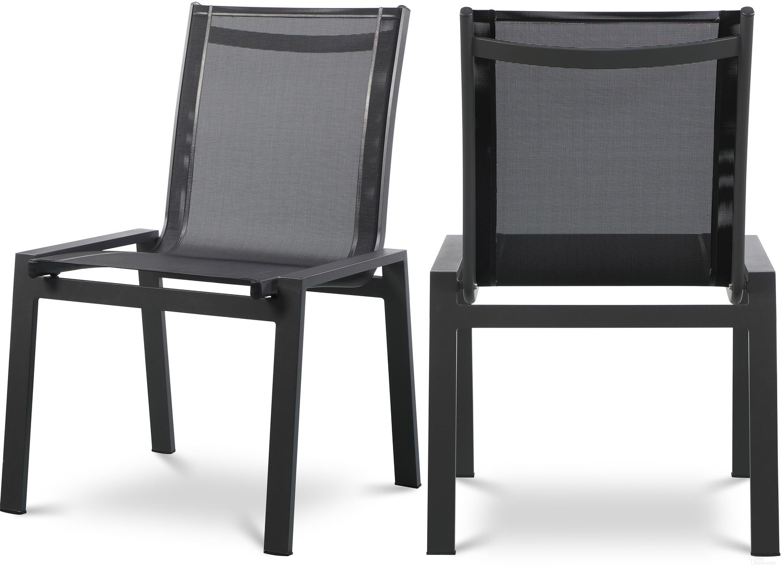 The appearance of Nizuc Water Resistant Fabric Outdoor Patio Aluminum Mesh Dining Chair Set of 2 In Black/Grey designed by Meridian in the modern / contemporary interior design. This black piece of furniture was selected by 1StopBedrooms from Nizuc Collection to add a touch of cosiness and style into your home. Sku: 369Black-C. Material: Aluminum.