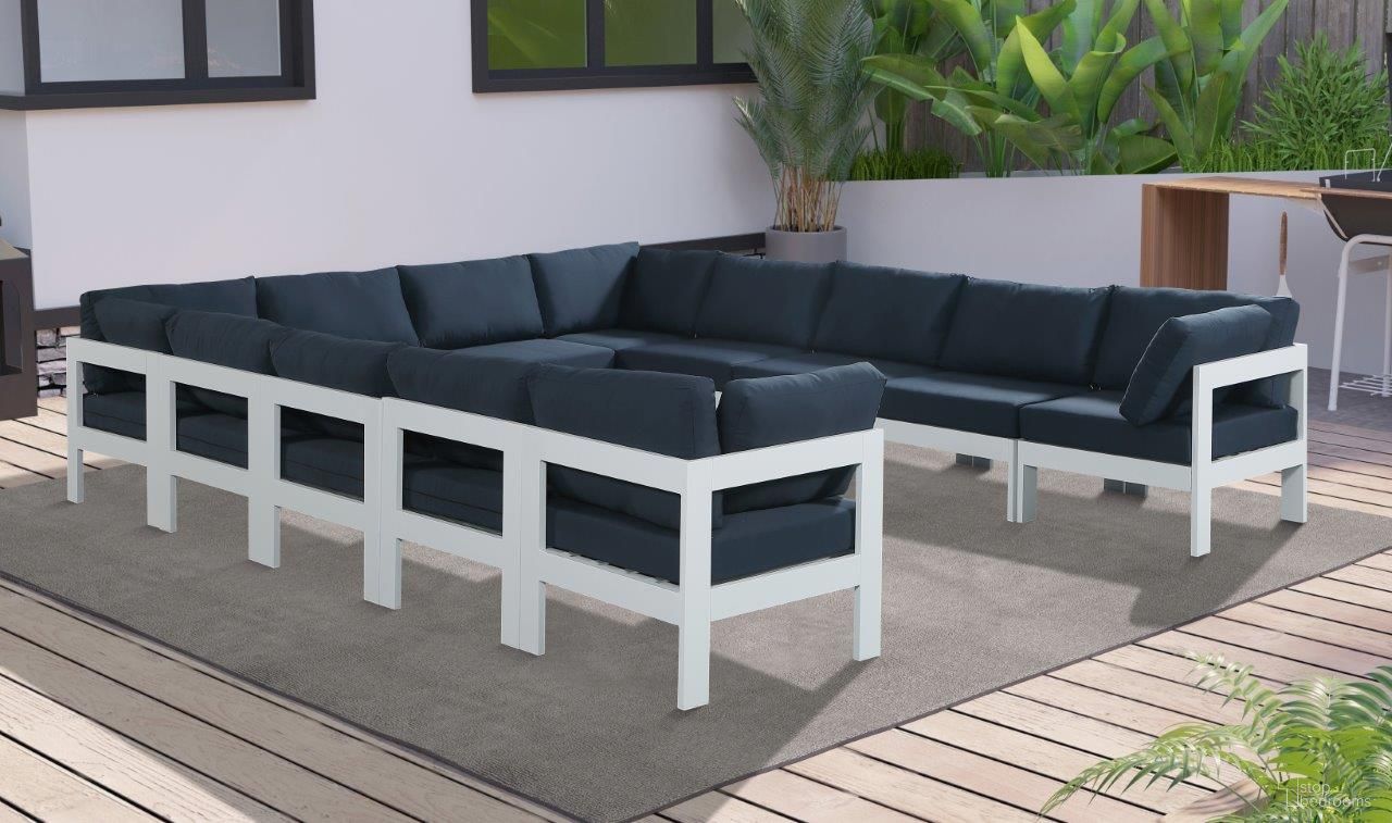 Nizuc Water Resistant Fabric 12 Piece Outdoor Patio Modular Sectional In Navy
