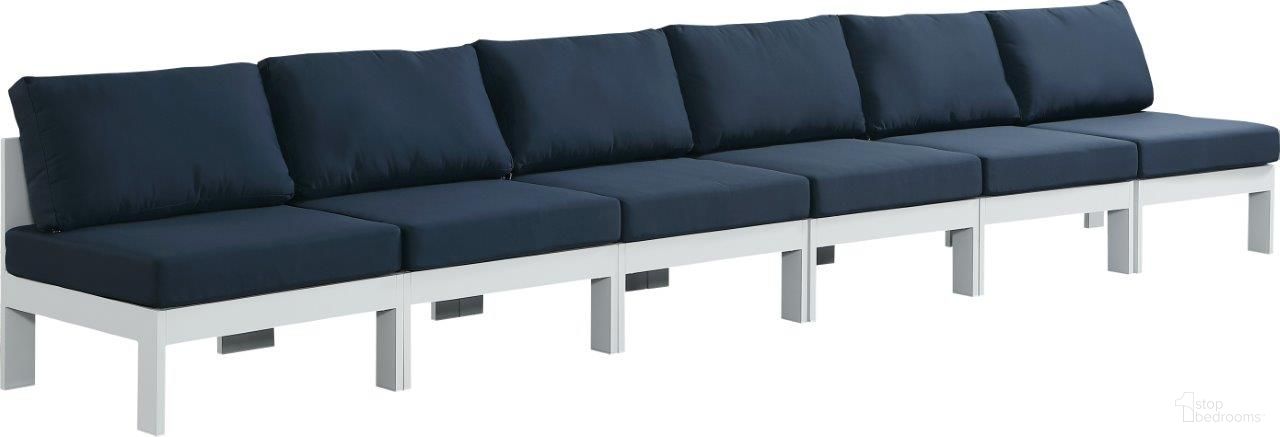Nizuc Water Resistant Fabric Outdoor Patio 6 Piece Modular Sofa In Navy
