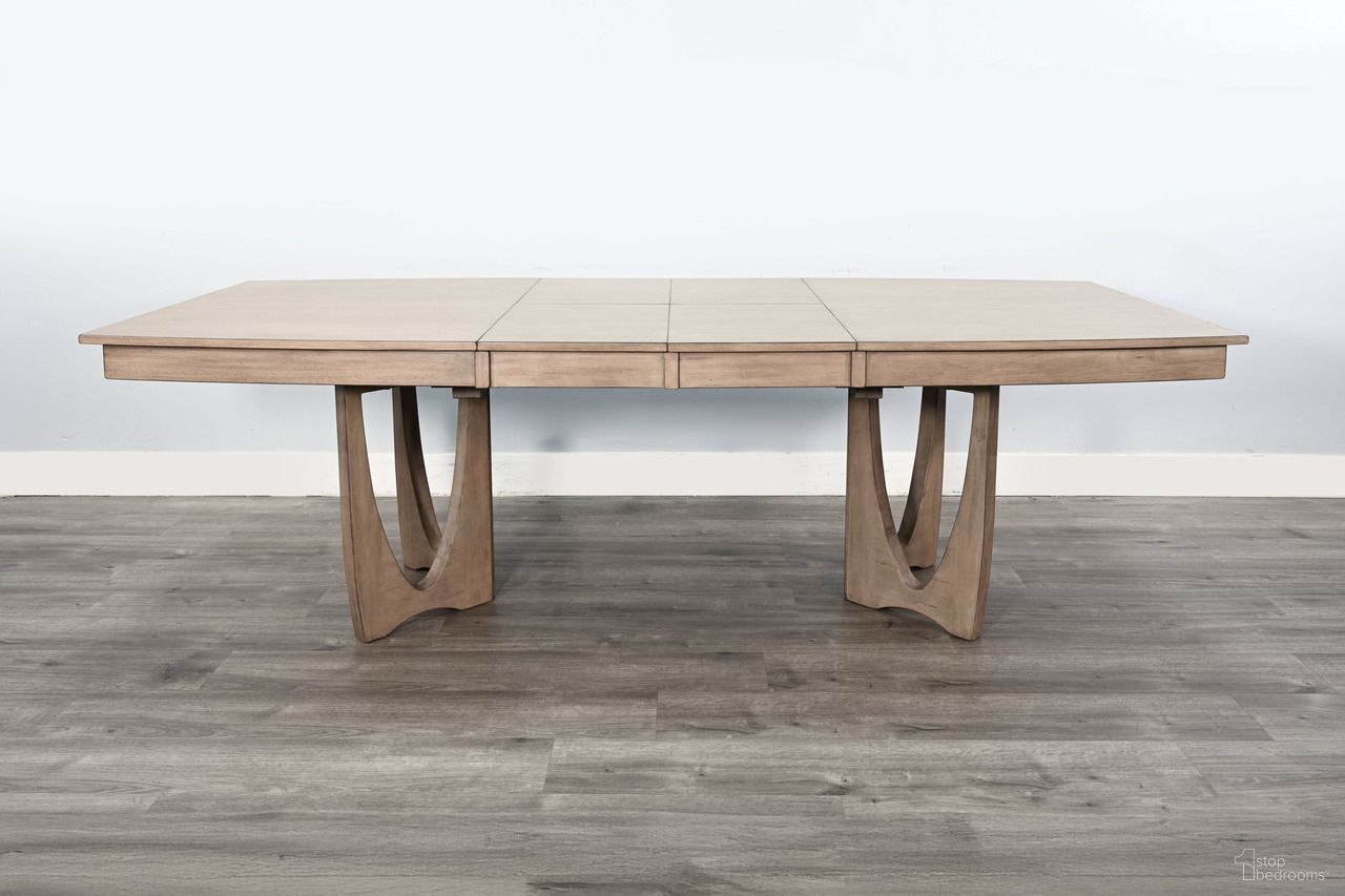 The appearance of Noah Extension Dining Table In Hazelnut designed by Sunny Designs in the transitional interior design. This hazelnut piece of furniture  was selected by 1StopBedrooms from Noah Collection to add a touch of cosiness and style into your home. Sku: 1187HZ. Table Base Style: Double Pedestal. Table Top Shape: Rectangular. Material: Mahogany. Size: 42" x 96".