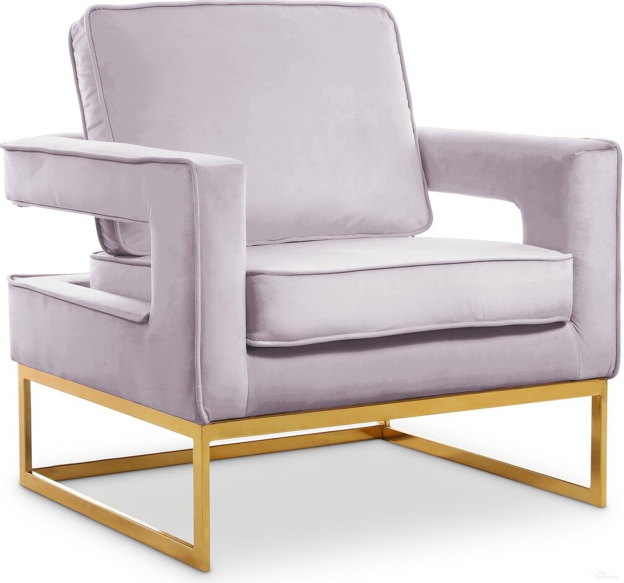 The appearance of Noah Velvet Accent Chair In Pink designed by Meridian in the modern / contemporary interior design. This pink piece of furniture  was selected by 1StopBedrooms from Noah Collection to add a touch of cosiness and style into your home. Sku: 511Pink. Material: Velvet.