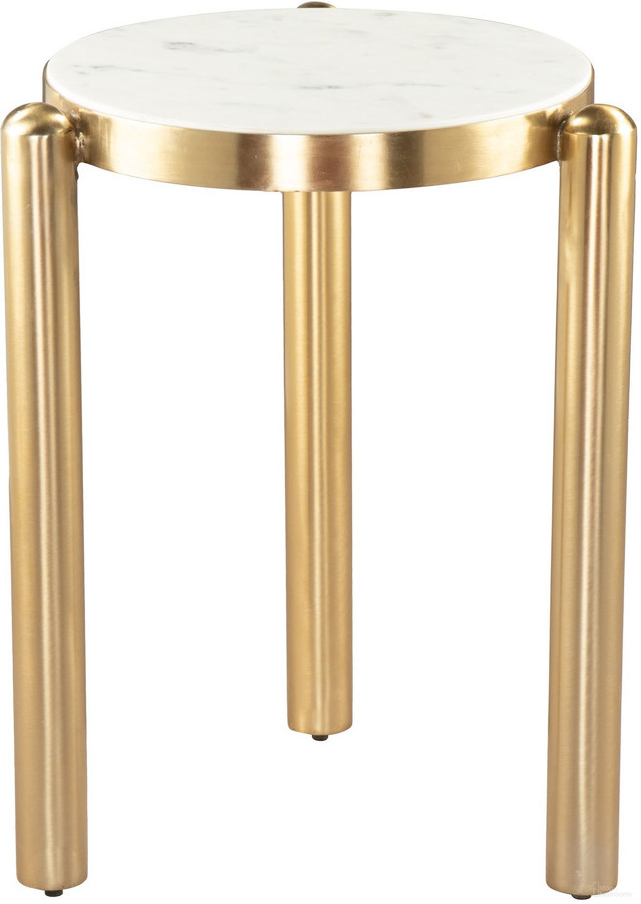 Noan Side Table In White and Gold