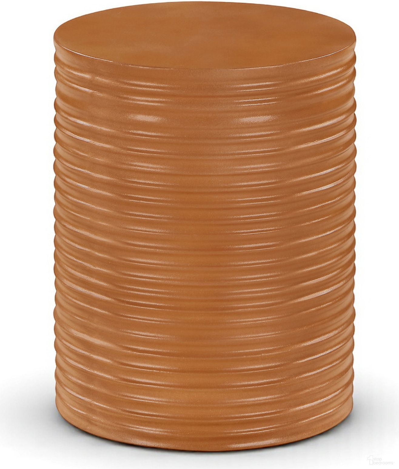 The appearance of Nobi Concrete End Table In Terracotta designed by Meridian in the modern / contemporary interior design. This terracotta piece of furniture  was selected by 1StopBedrooms from Nobi Collection to add a touch of cosiness and style into your home. Sku: 615Terracotta-ET. Material: Glass Fiber Reinforced Concrete.