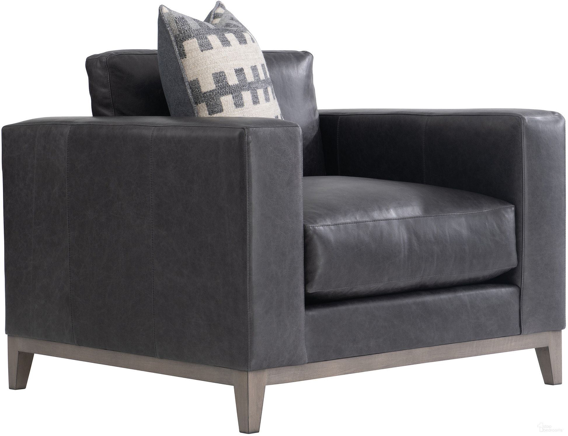 The appearance of Noel Leather Chair designed by Bernhardt in the traditional interior design. This grey leather piece of furniture  was selected by 1StopBedrooms from Noel Collection to add a touch of cosiness and style into your home. Sku: 7322LO. Material: Leather. Upholstery Material: Leather.