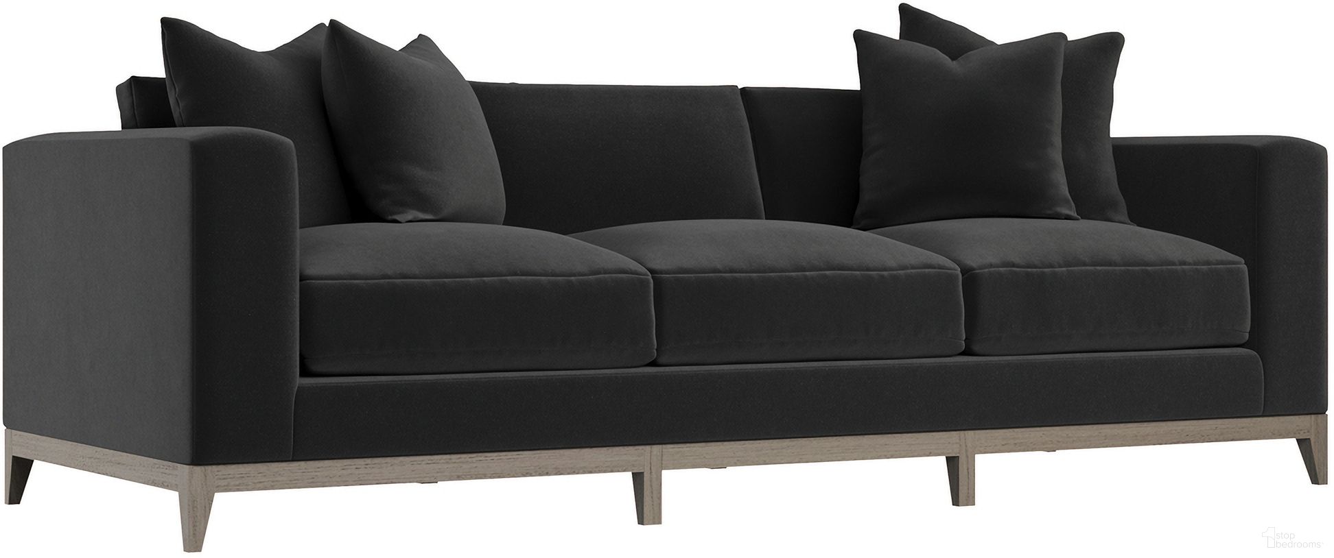 The appearance of Noel Velvet Fabric Sofa In Grey designed by Bernhardt in the modern / contemporary interior design. This grey velvet piece of furniture  was selected by 1StopBedrooms from Noel Collection to add a touch of cosiness and style into your home. Sku: P7327_5534-011. Material: Velvet. Upholstery Material: Velvet.