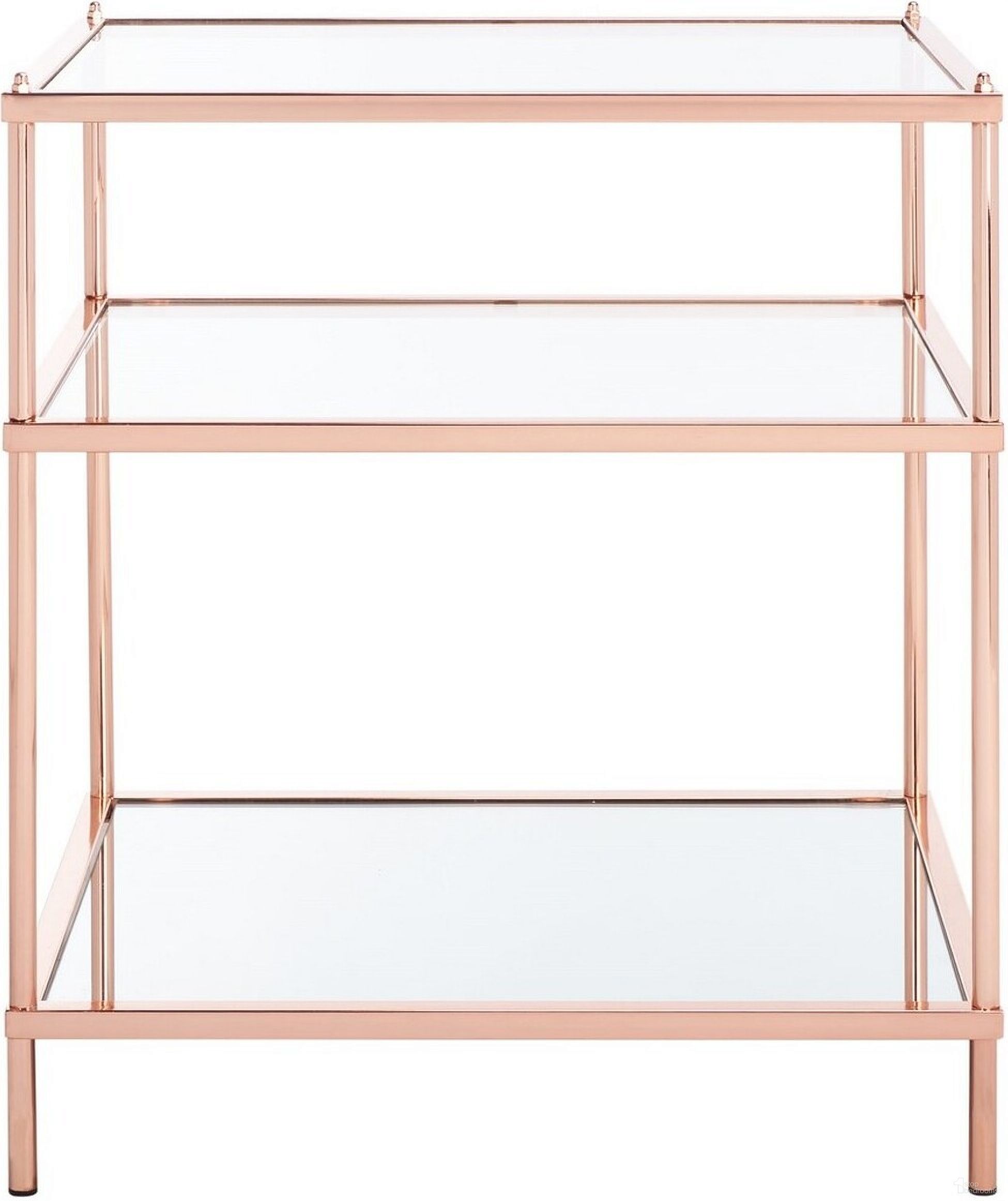 Noelia 3 Tier Accent Table in Rose Gold