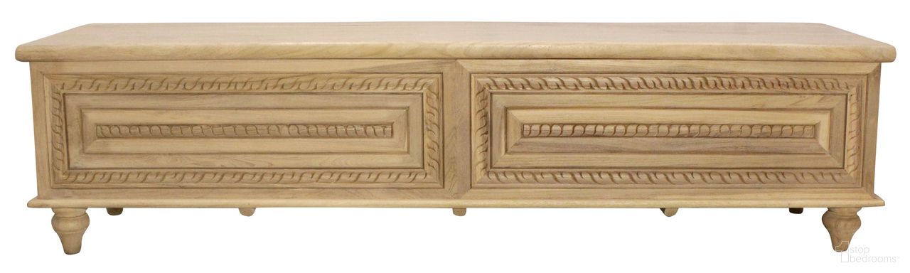 The appearance of Noelle 71 Inch Storage Bench In Distressed White on Teak Wood designed by Moti in the traditional interior design. This distressed white piece of furniture was selected by 1StopBedrooms from Carter Collection to add a touch of cosiness and style into your home. Sku: 43010002. Material: Mango Wood.