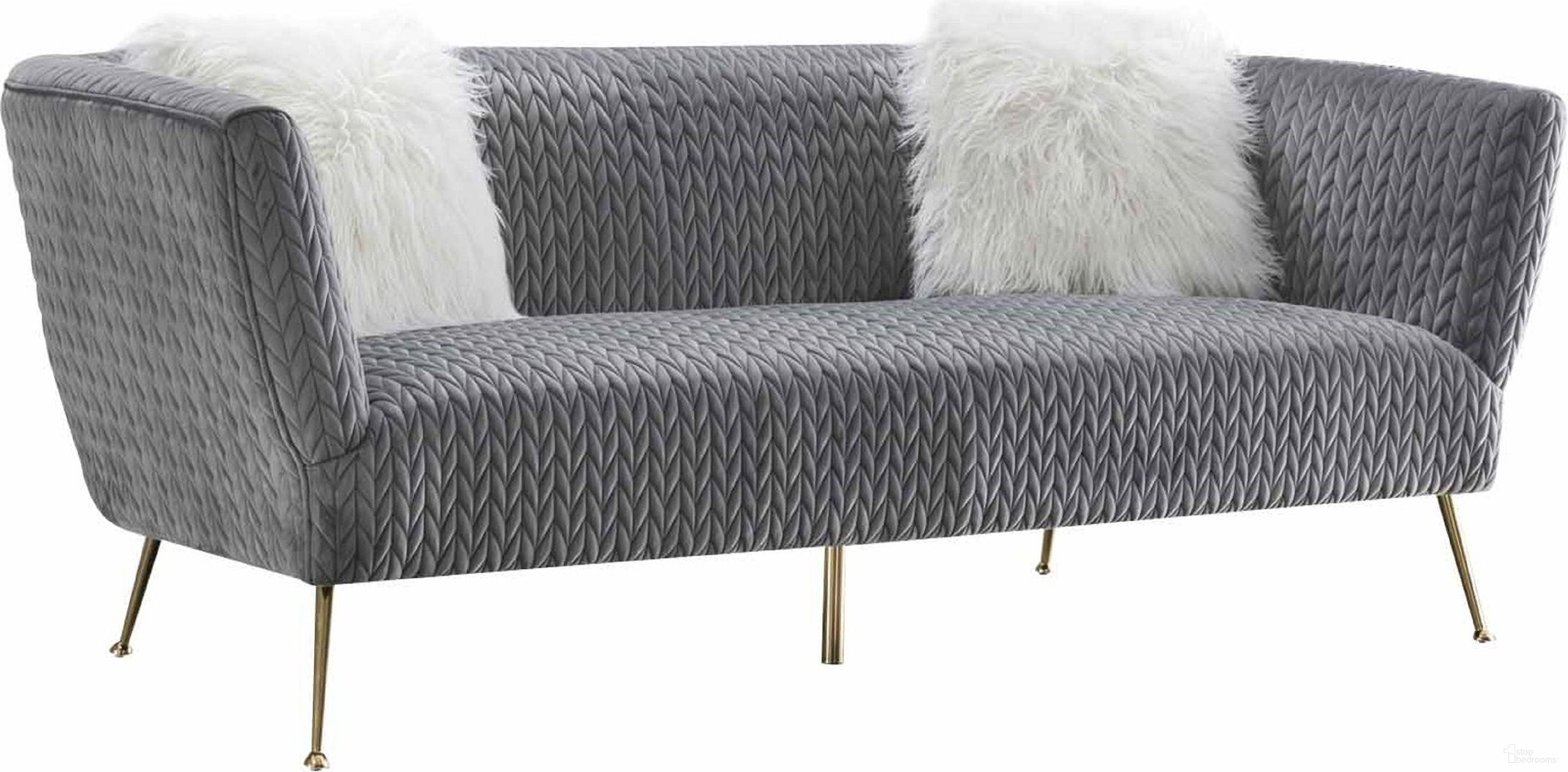 The appearance of Noho Collection Lafayette Velvet Sofa In Grey and Gold designed by Pasargad Home in the modern / contemporary interior design. This grey and gold piece of furniture was selected by 1StopBedrooms from Noho Collection to add a touch of cosiness and style into your home. Sku: PZW-844-3. Material: Velvet.